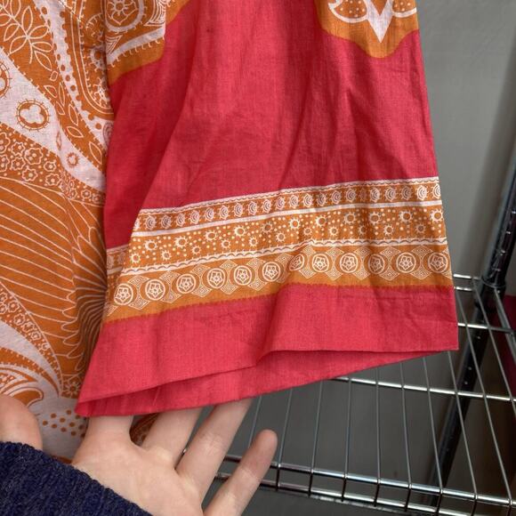 Vintage Threads‎ Saks Fifth Avenue Orange Embroidered Dress Size S Boho Peasant - Picture 10 of 13